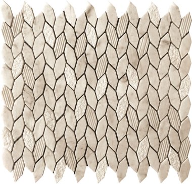 Bali Leaf Mosaic Tile - 11.8" x 12" - Beige
