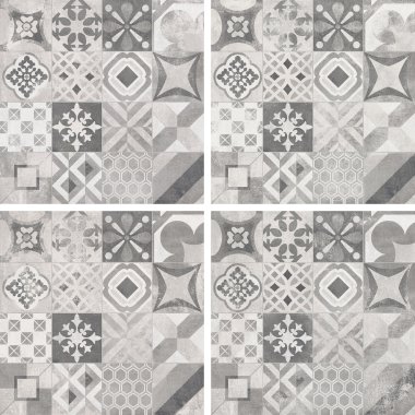 Volcano Pattern Decor Tile 24" x 24" - Cementine Grey