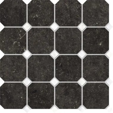 Concert Octagono Mosaic Tile 12" x 12" - Black