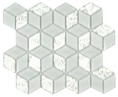 Diamond Hex Mosaic Tile 10.04" x 11.61" - Super White