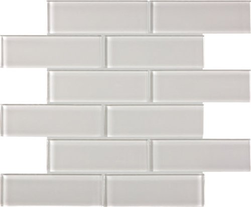 Anatolia Tile - Bliss Element Glass Tile Brick Mosaic 2" x 6" - Mist