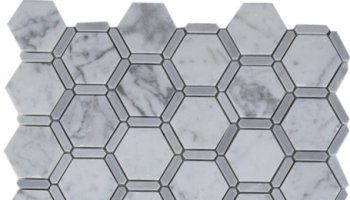 Honeycomb Stone Tile - White Carrera and Light Bardiglio