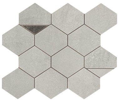 Blaze Mosaic Nest Tile 12" x 10" - Aluminium