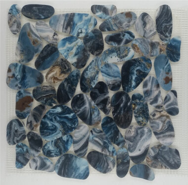 Pebble Engineered Stone Matte 12" x 12" - Grey Blue Mix