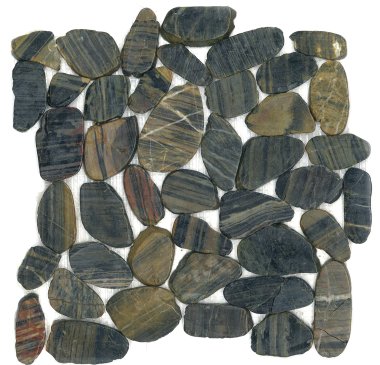 Riverstone Pebbles Tile 12" x 12" - Tiger Eye Polished