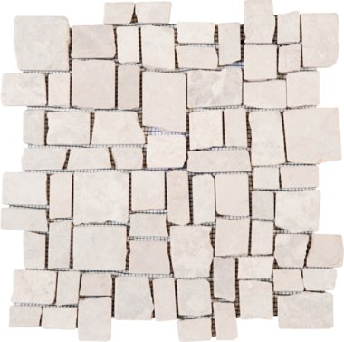 Marble Stone Tile Cubic Opus Mosaic Interlocking 12" x 12" - White