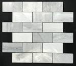 Marble Stone Tile Brick Mosaic 11.8" x 11.8" - Ice Grey