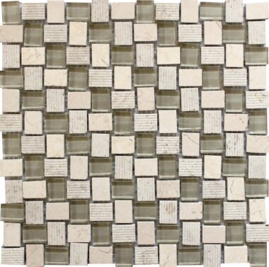 Bali Balinese Mosaic Tile - 11.8" x 11.8" - Beige