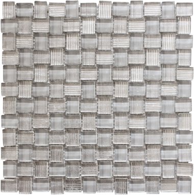 Bali Batik Glass Mosaic Tile - 11.8" x 11.8" - Gray