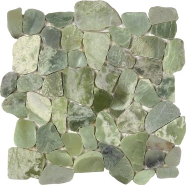 Pebble Interlocking Mosaic 12" x 12" - Crystal Green