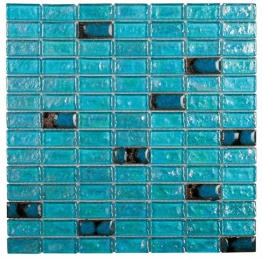 Glass Tile Mosaic Brick 3/4" x 1 3/4" - Turquoise