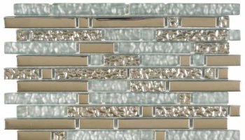 Glass Tile Chrome Strip Mosaic 12