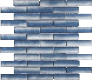 Glass Tile Baguette Matte 11.7" x 11.8" - Mix Blue