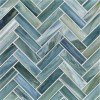 Agate Amalfi Silk 1 X 4 Herringbone Mosaic 12" x 12" - Amalfi