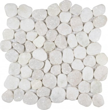 Marble Stone Tile Sliced Mosaic 12" x 12" - White