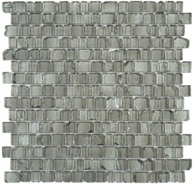 Glass Tile Broken Edges Irregular Mosaic 12.2" x 12.4" - Teal-Grey