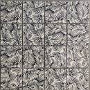 PalmTree Mosaic Tile 11.8" x 11.8" - Black/White