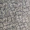 PalmTree Mosaic Tile 11.8" x 11.8" - Black/White