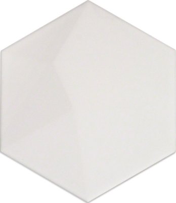 Hexagono Tile Piramidal Matte 6" x 6" - Blanco