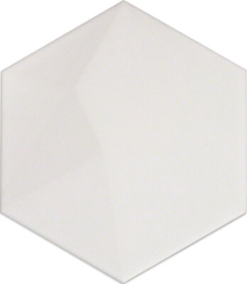 Hexagono Tile Piramidal Matte 6" x 6" - Blanco