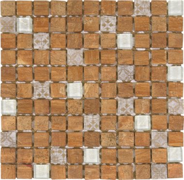 Marble Stone Tile Mosaic 1" x 1" - Mix Gold/White