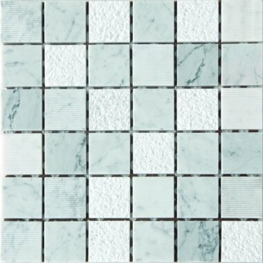 Marble Stone Tile Mosaic 2" x 2" - Grey/White