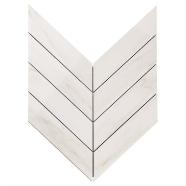 Lithe Chevron Mosaic Tile 11.02" x 11.22" - Dolomite Snow