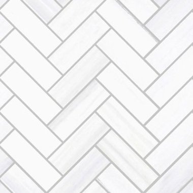 Themar Herringbone Tile 11.81" x 11.81" - Bianco Lasa