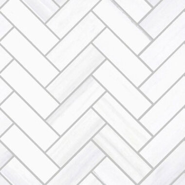 Themar Herringbone Tile 11.81" x 11.81" - Bianco Lasa