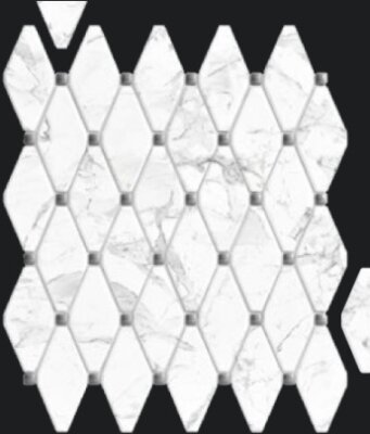 Calacatta Marble Look Tile Esagona Mosaic 12" x 12" - Calacatta