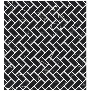 Marmorea Lisca Mosaic Tile 12" x 12.5" - Bianco Calacatta