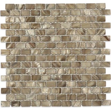 Freshwater Shell Tile Mini-Brick 1/2" x 1" - Pearl Anchor Gray