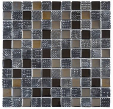 Glass Tile Mosaic 1" x 1" - Mix Black
