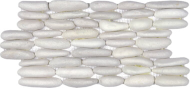 Pebble Stacked Matte Interlocking 6" x 12" - White