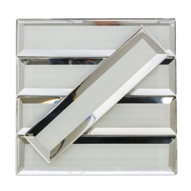 Reflection Beveled Glass Tile 2' x 8" - White Glam