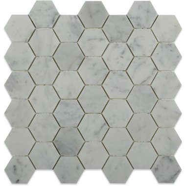 White Carrara Hexagon Tile 11.75" x 11.75" - White Carrara