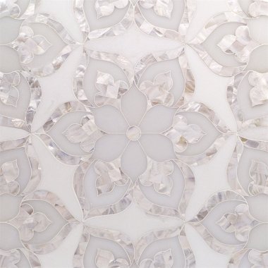 Water Jet MJ Juliet - White Thassos, Royal White and Mother Of Pearl