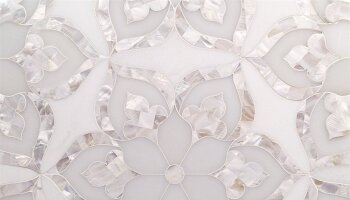 Water Jet MJ Juliet - White Thassos, Royal White and Mother Of Pearl