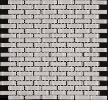 Cristallo Brick Blended Mosaic Tile 0.6" x 1.9" - Warm Grey