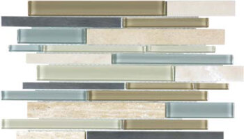 Bliss Stainless Glass Tile Mosaic - Sea Coast