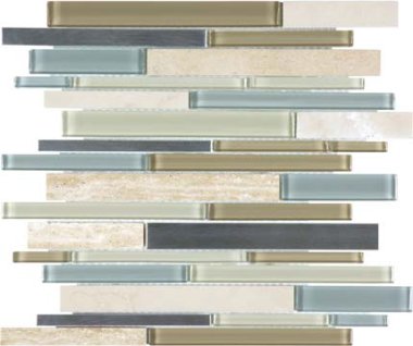 Bliss Stainless Glass Tile Mosaic - Sea Coast