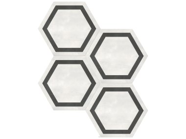 Form Hexagon Frame Tile 7" x 8" - Ivory