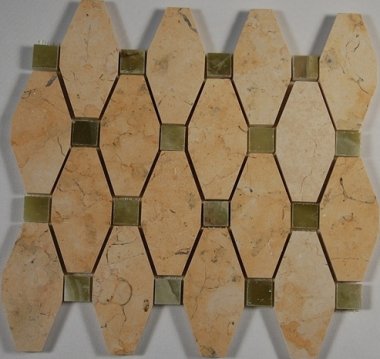 Stella Stone Tile 10.25" x 11.75" - Jerusalem Gold with Wood Onyx Dot