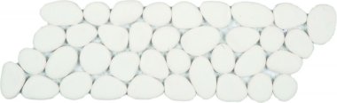 Reconstituted Pebble Interlocking Mosaic Tile Border - 4" x 12" - White