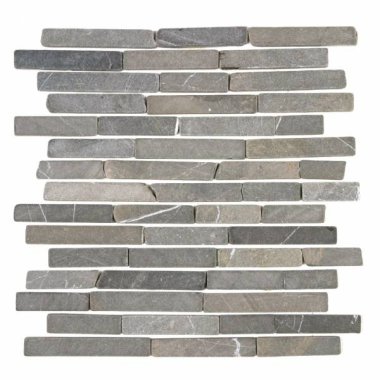 Marble Stone Broken Brick Marble Mosaic Tile 11" x 12" - Grey