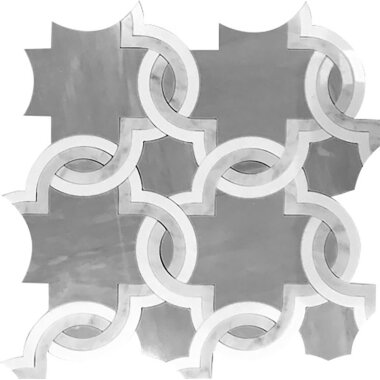 Waterjet Trellis 19 11.8" x 11.8" - White, Gray