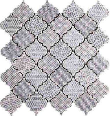 Artistic Burj 2 Mosaic Tile - 12" x 12" - White, Silver