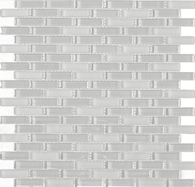 Cristallo Brick Blended Mosaic Tile 0.6" x 1.9" - Dove Grey