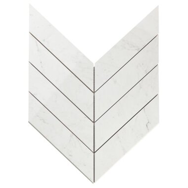 Lithe Chevron Mosaic Tile 11.02" x 11.22" - Carrara Giola