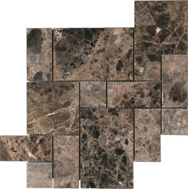 Emperador Dark Line Mosaic Mini Versailles - Emperador Dark